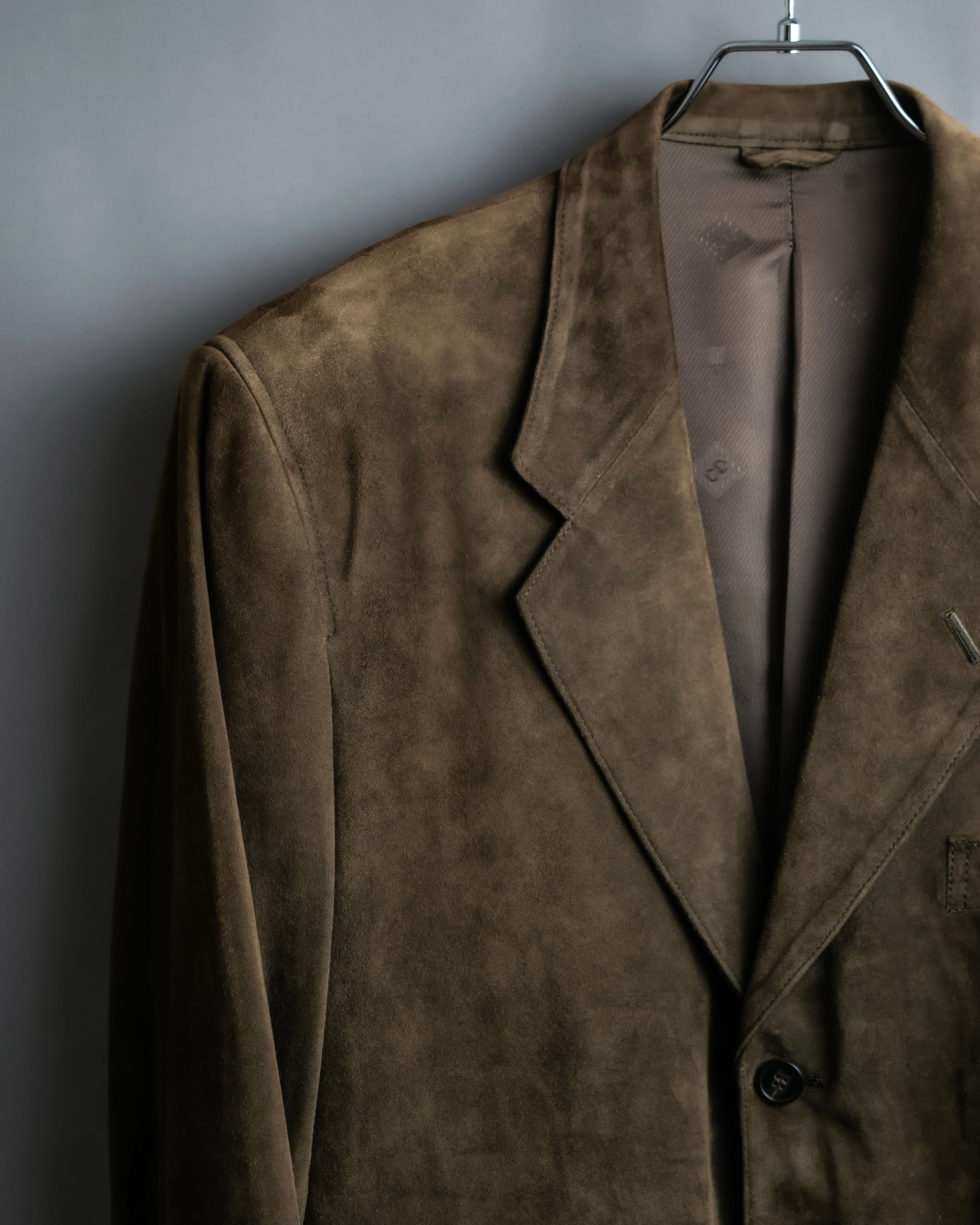 "Christian Dior" Nubuck leather oversized tailored jacket