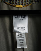 "CELINE" 90’s–00’s checked velvet collar coat
