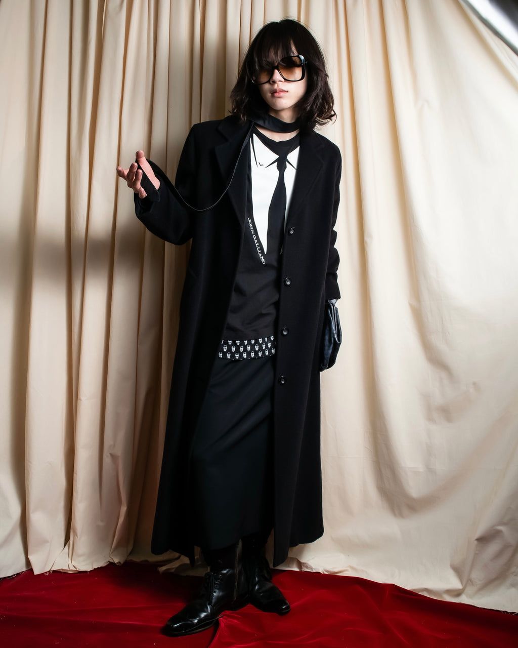 "John Galliano" Tie motif trompe l'oeil design pullover