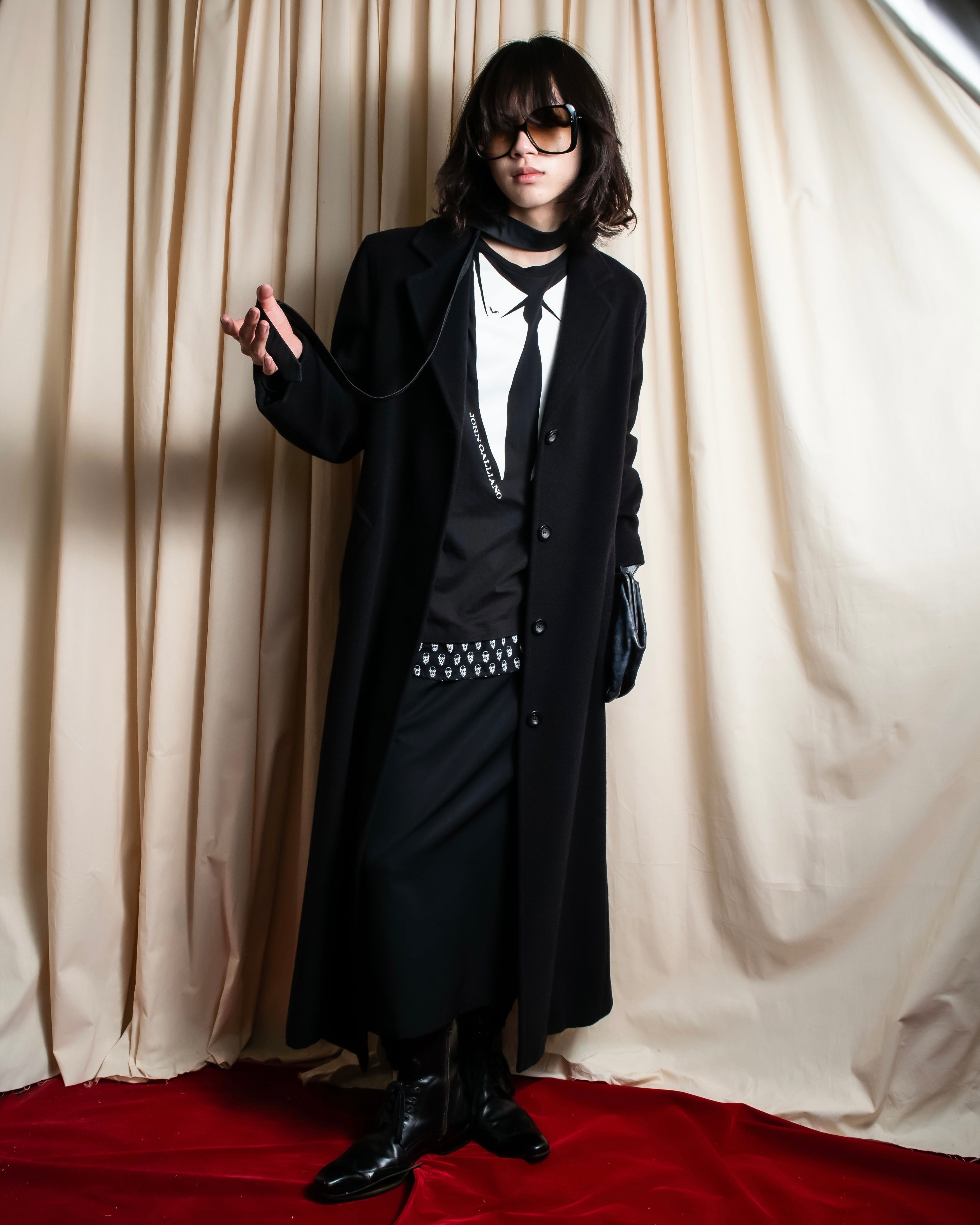 "John Galliano" Tie motif trompe l'oeil design pullover