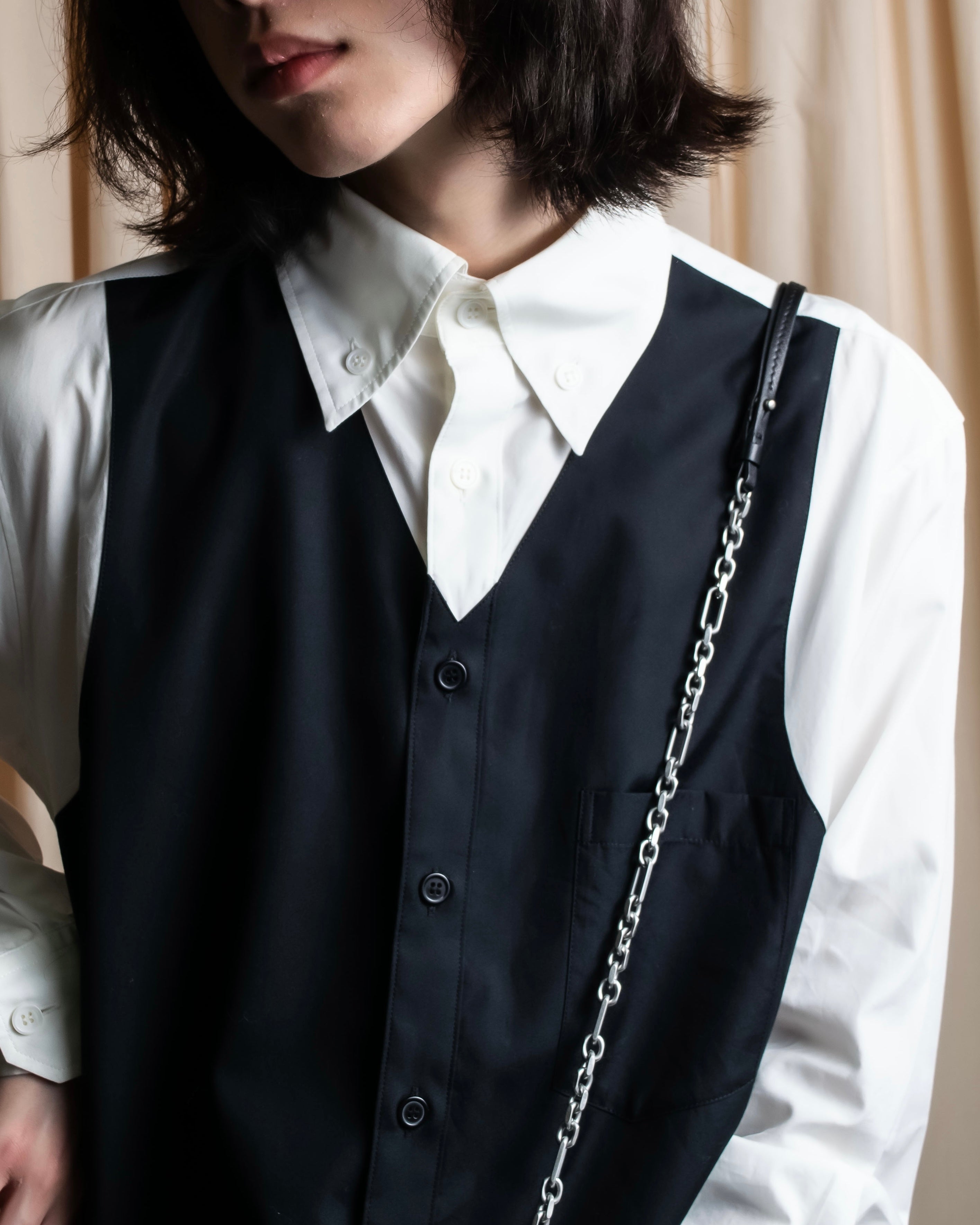 "Yohji Yamamoto POUR HOMME"
13AW Tuxedo vest fake layered design shirt