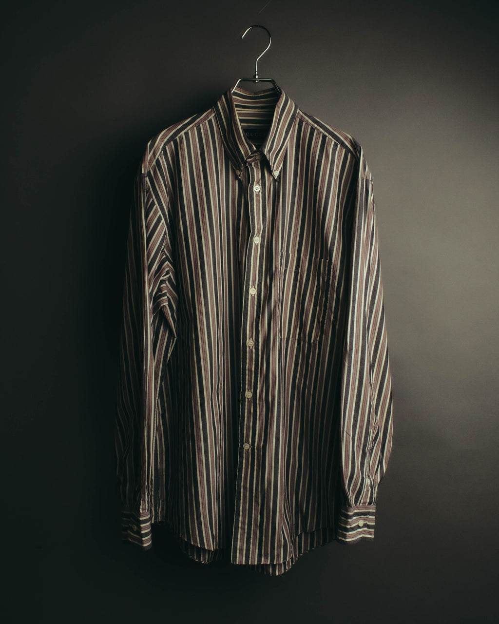 "GUCCI" 90's-00's Striped cotton button-down shirt