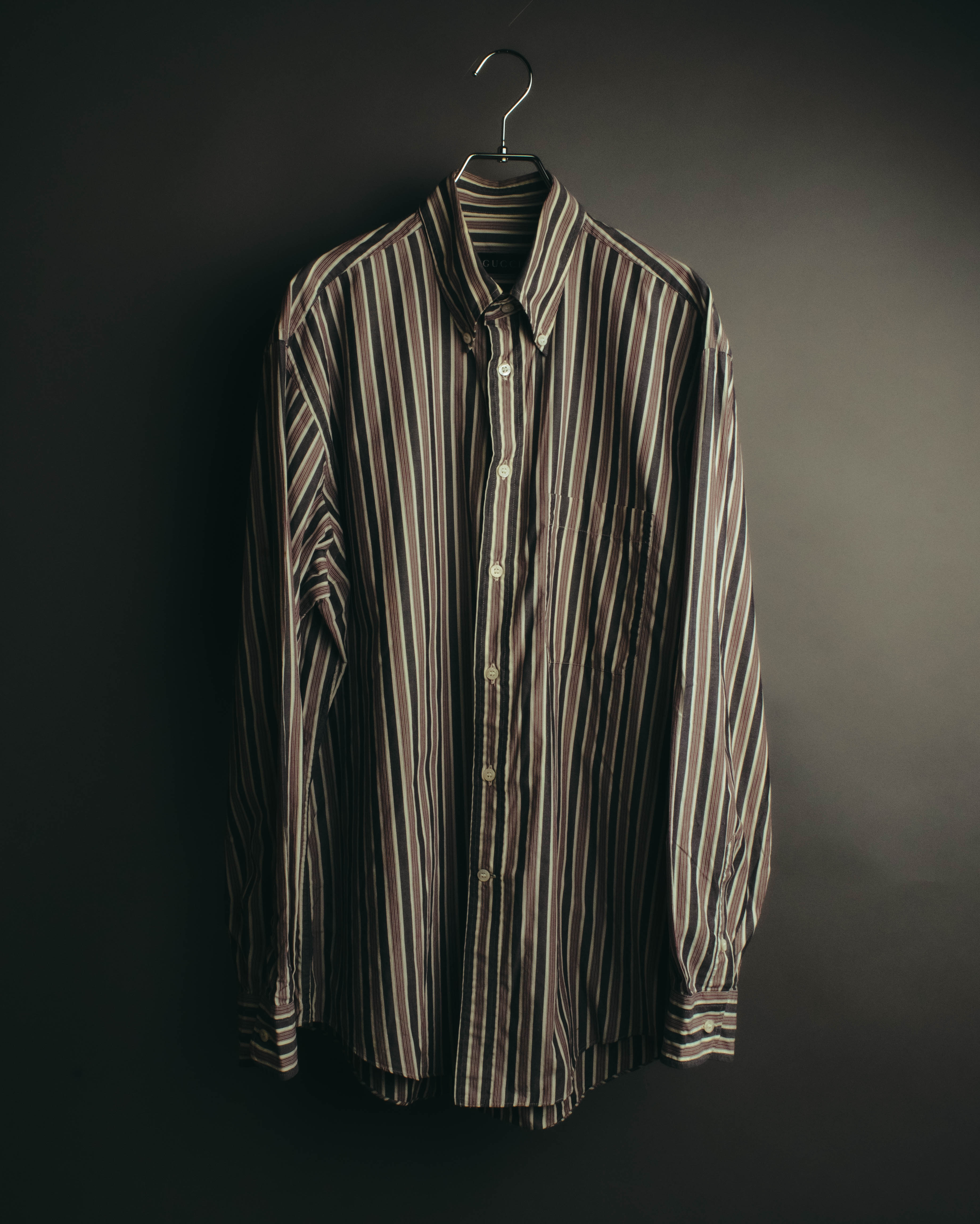 "GUCCI" 90's-00's Striped cotton button-down shirt
