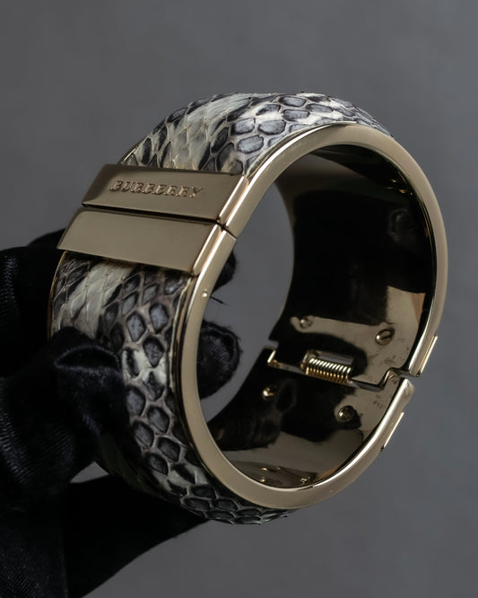 "BURBERRY" Python pattern metal hinge bangle