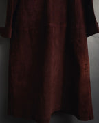 -SPECIAL- "GUCCI" 70’s Suede leather round collar coat