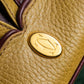 "Cartier" Drawstring design bicolor leather shoulder bag