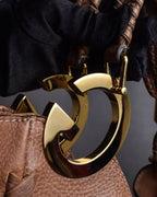 "GUCCI" Charlotte whipstitch hobo leather shoulder Bag