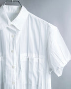"ISSEY MIYAKE" Pleated short sleeve shirt