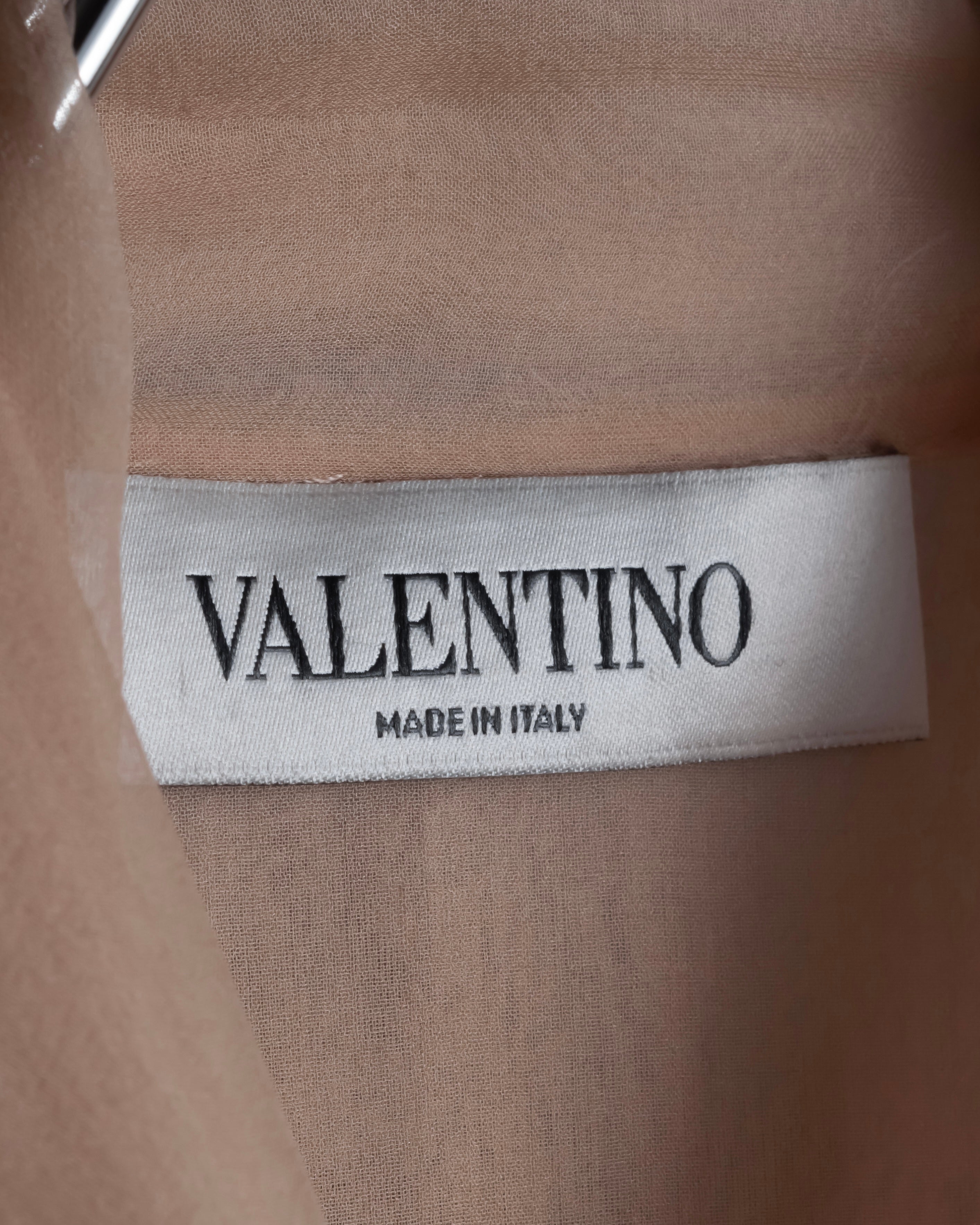 "VALENTINO" Ruffle detail sheer bowtie blouse