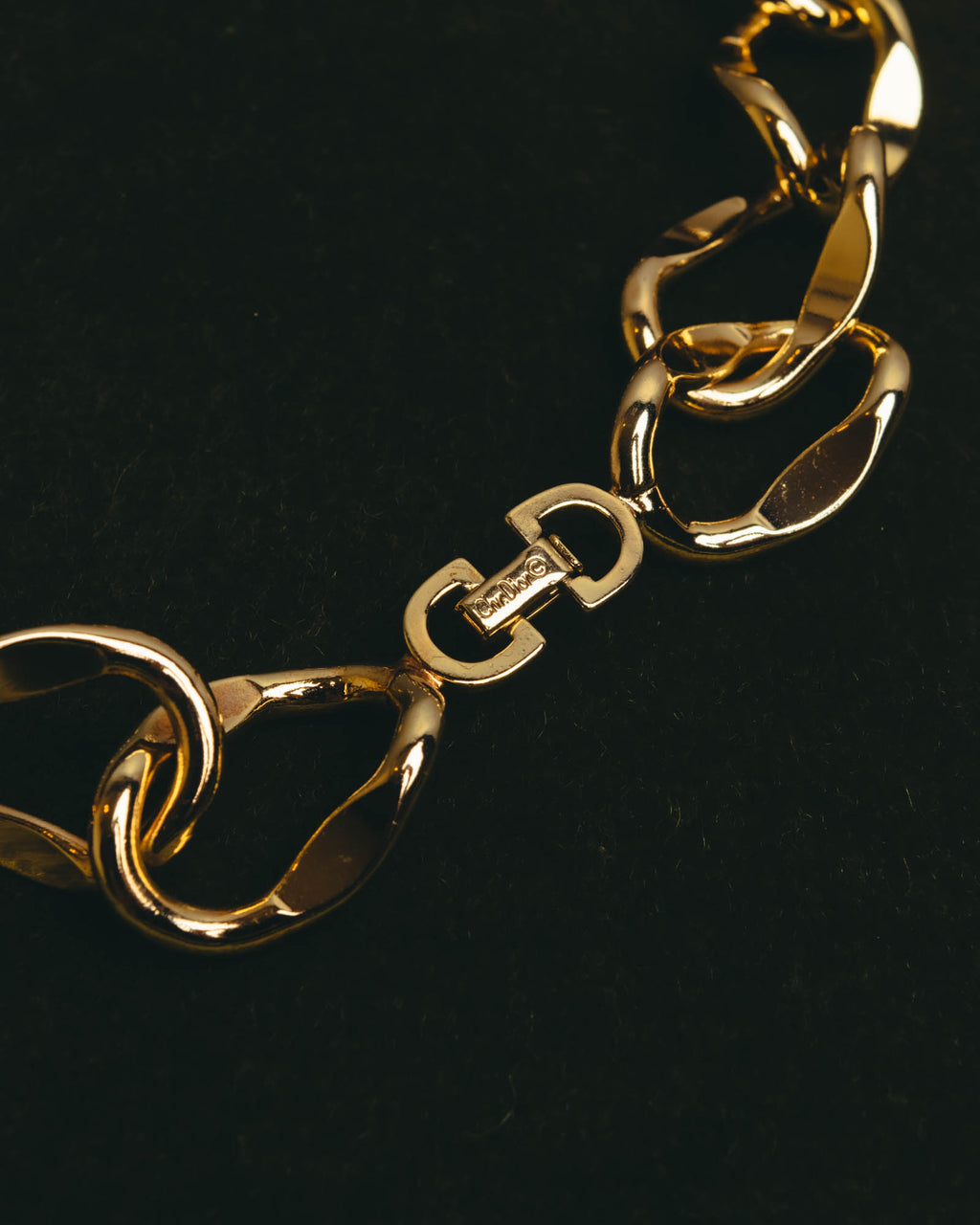 "Dior" Statement gold tone chain necklace