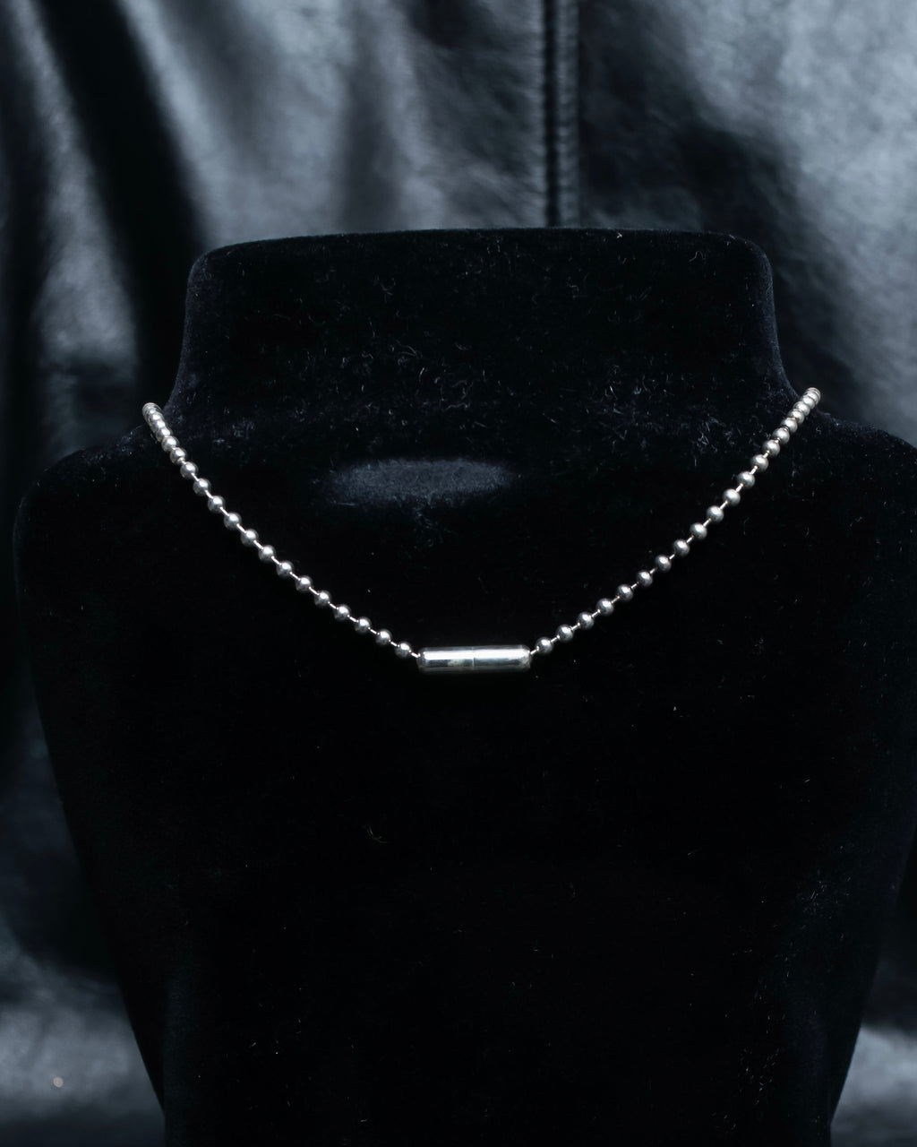 "GUCCI" Ball chain logo engraved plate bracelet