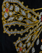 "Cartier" Gemstone brooch motif silk square scarf