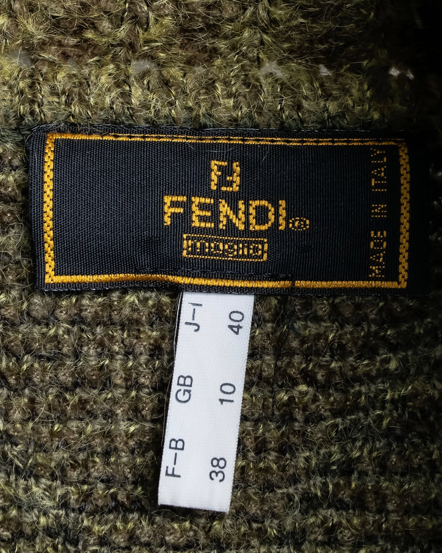 "FENDI" Artistic all over print oversized turtleneck knit