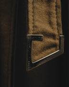 “GUCCI” 00’s-10’s Cashmere-blend leather-trimmed belted long coat