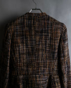 "PRADA" Multicolor mixed tweed short jacket