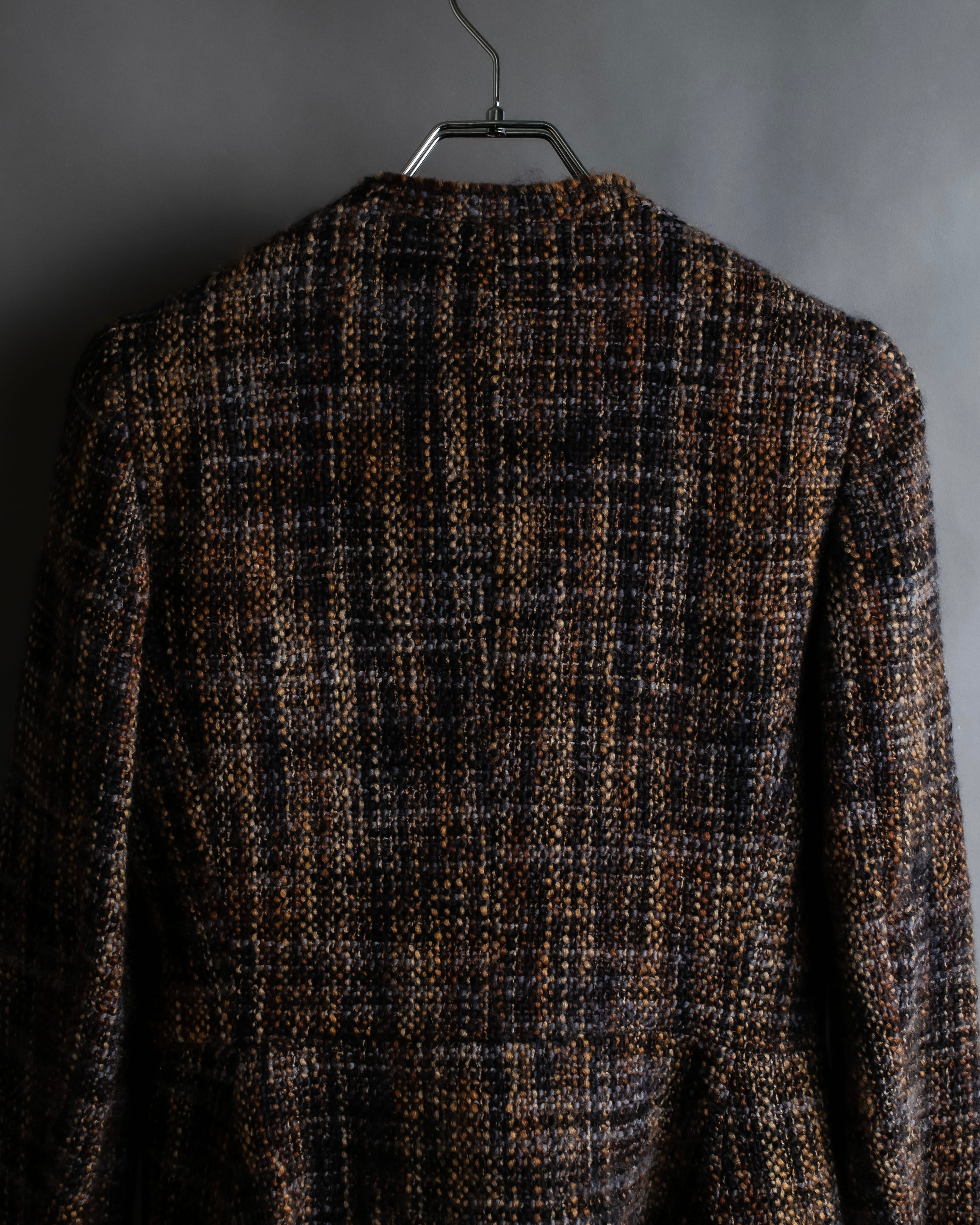 "PRADA" Multicolor mixed tweed short jacket