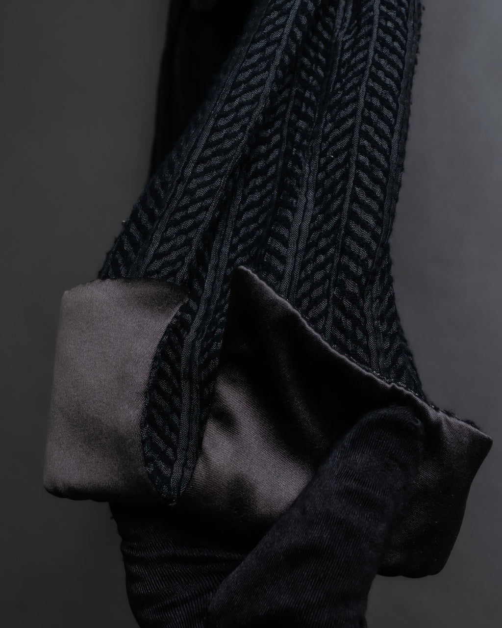 "ARMANI COLLEZIONI" Satin switch design knit tailored jacket