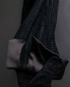 "ARMANI COLLEZIONI" Satin switch design knit tailored jacket