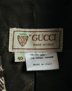 "GUCCI" 80's-early 90's Checked wool cashmere double-breasted jacket