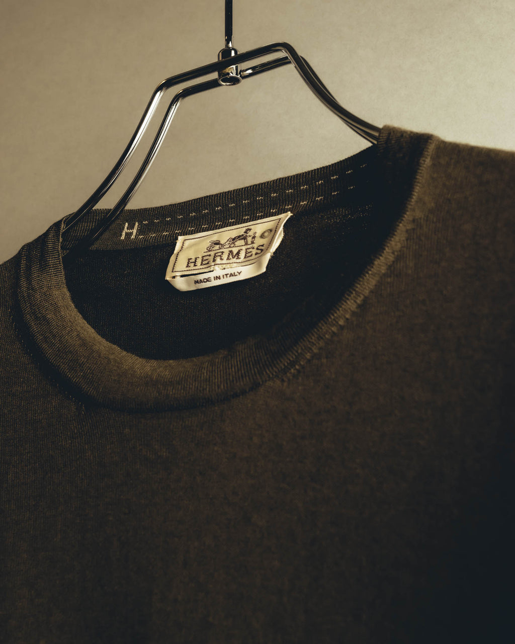 “HERMÈS” 90’s-00’s Extra-fine merino wool crewneck knit
