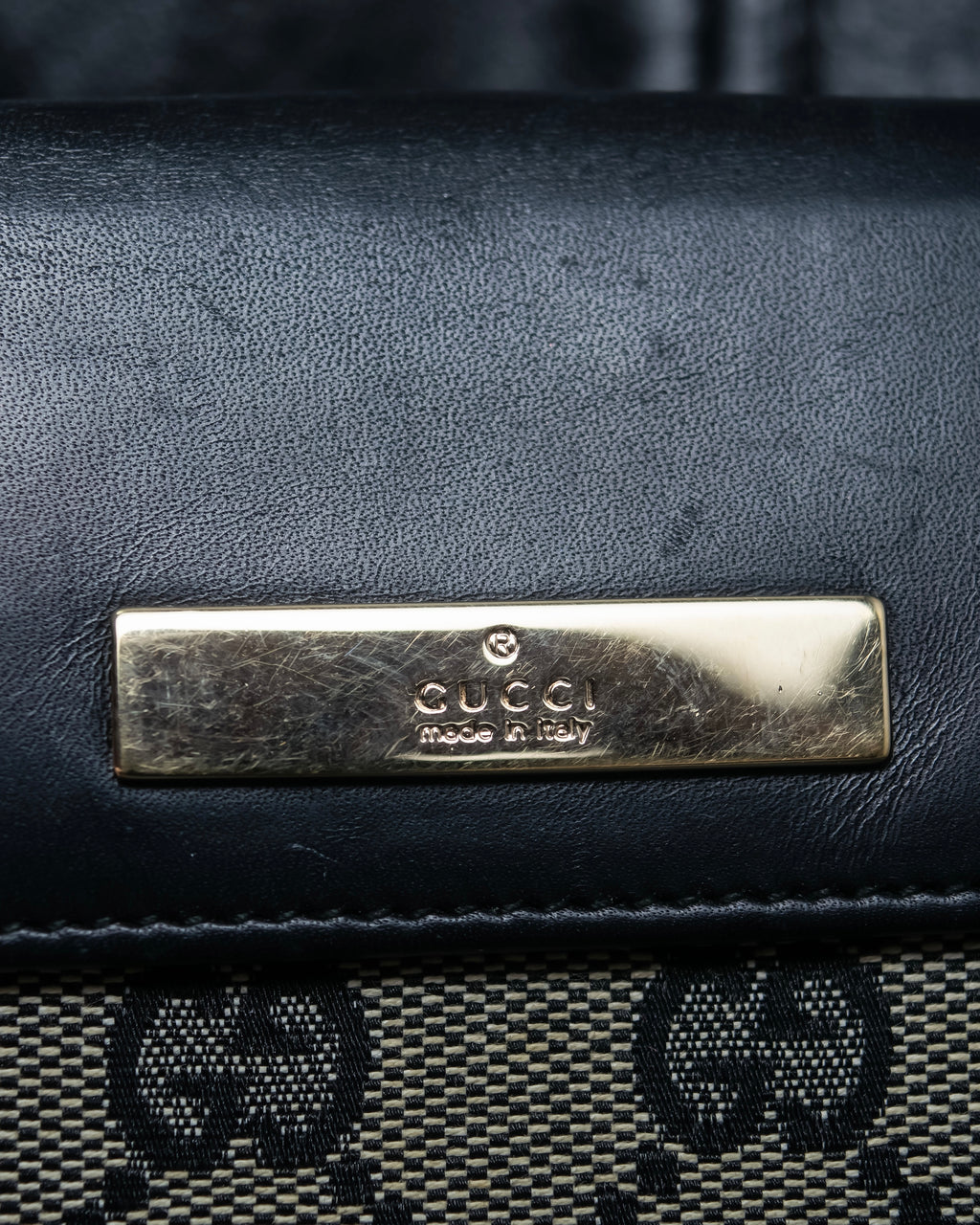 "GUCCI" GG pattern leather compact wallet