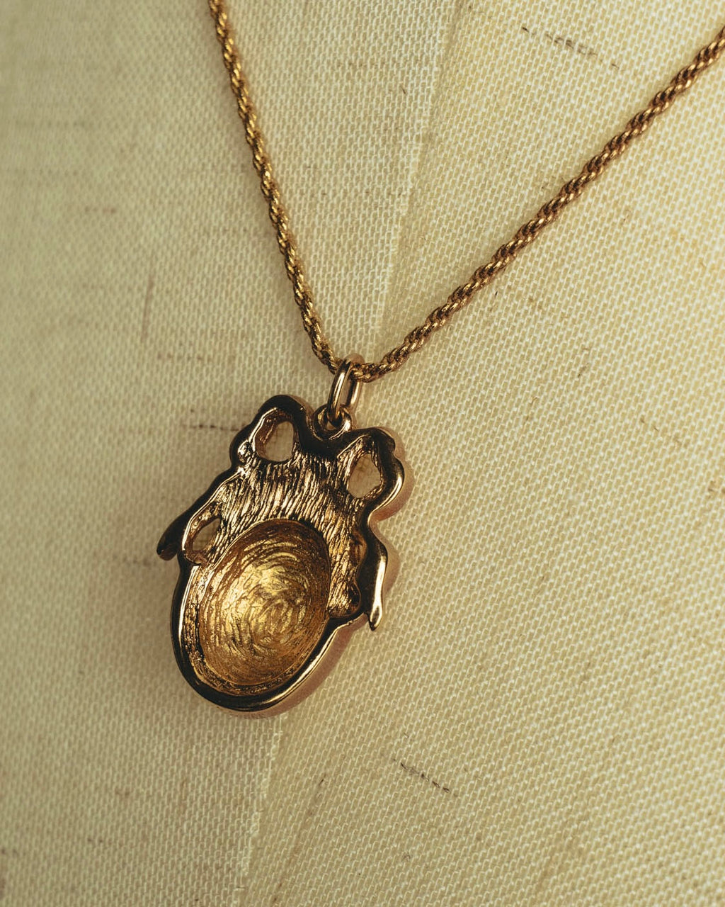 "Christian Dior" 80's-90's Gold monogram pendant necklace