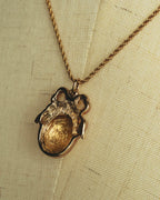 "Christian Dior" 80's-90's Gold monogram pendant necklace