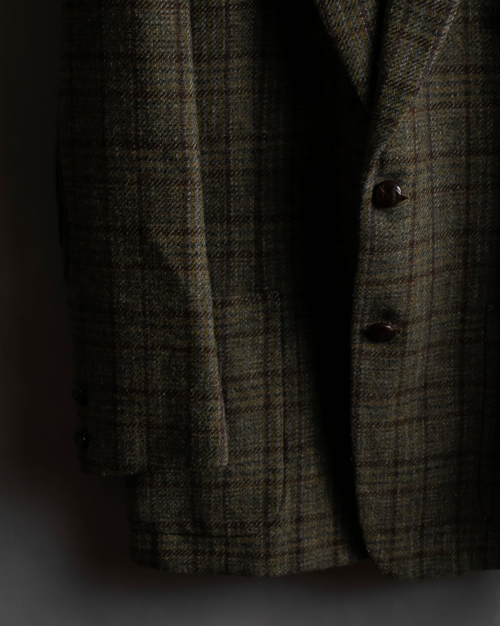 "BURBERRYS" Elbow patch design gun club check tweed jacket