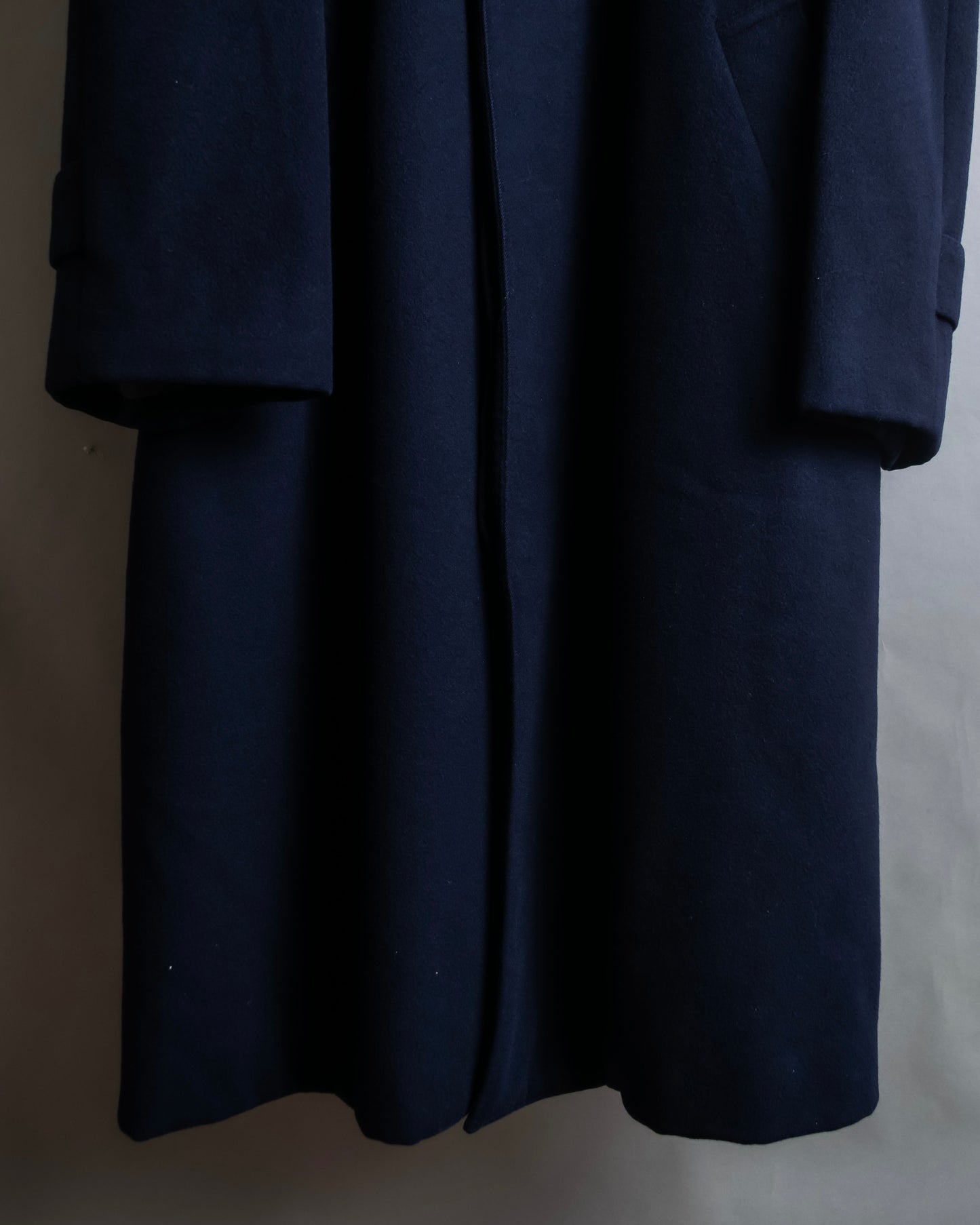 "YVES SAINT LAURENT" Stand neck fly front wool long coat