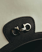 "Salvatore Ferragamo" 10's Bicolor leather chain shoulder bag