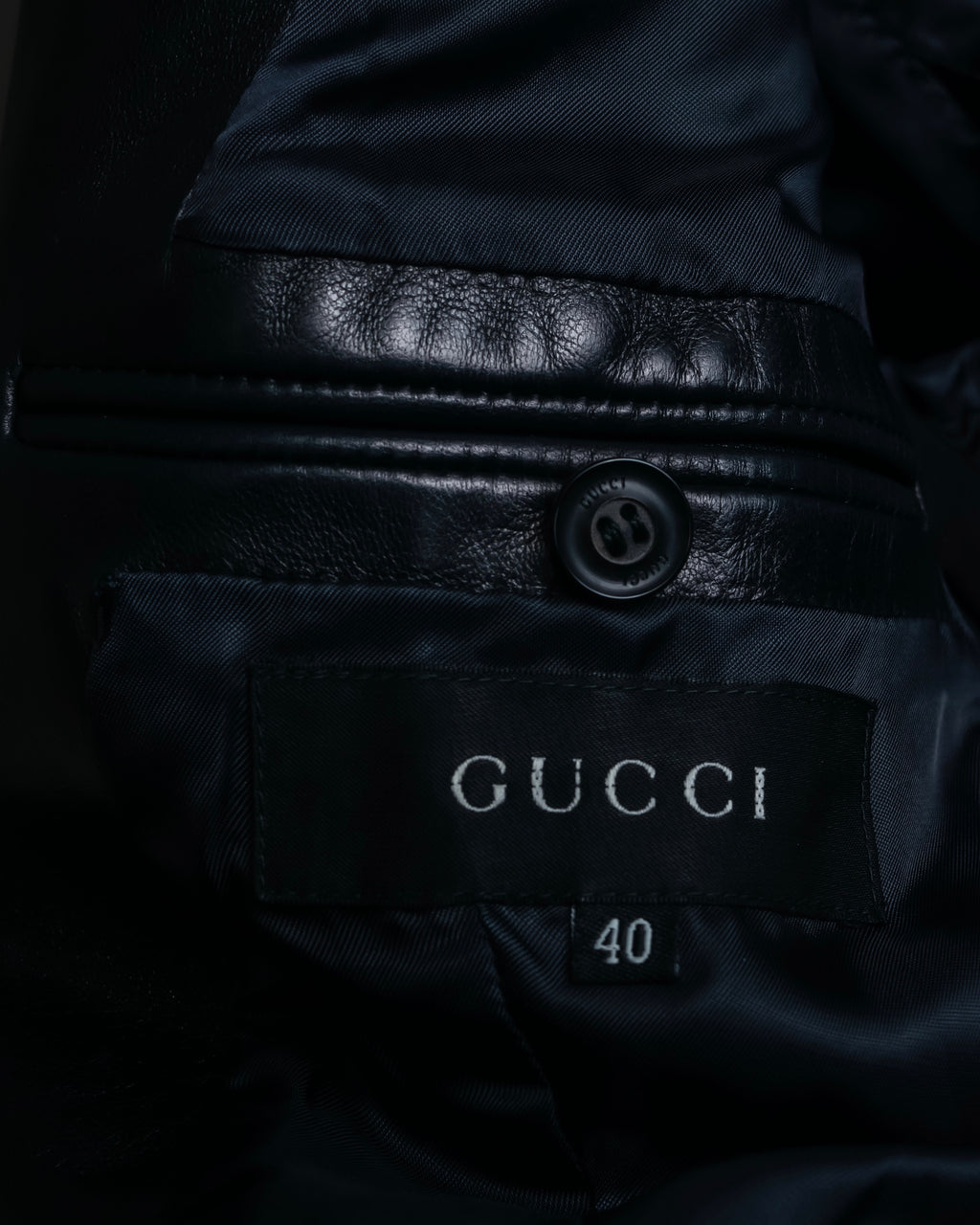 "GUCCI" Box silhouette calf leather tailored jacket