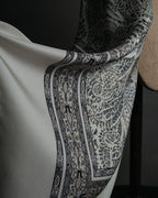 “HERMES” 1995–2005 Paisley botanical silk twill carré scarf