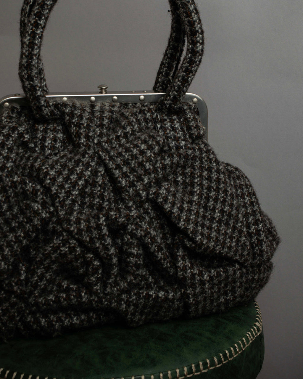 "JUNYA WATANABE COMME des GARCONS" Mixed tweed gathered detail clasp bag