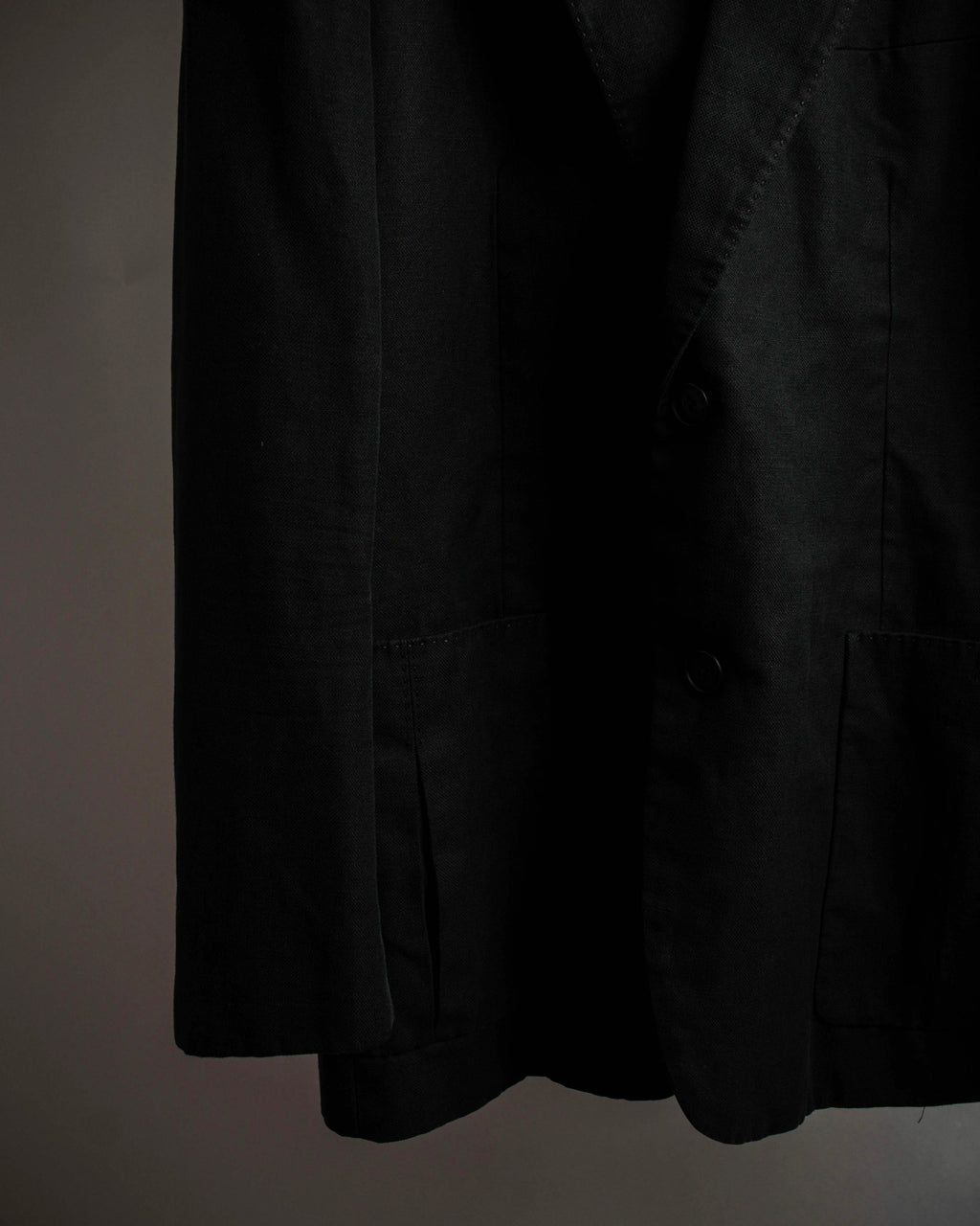 "HERMES" 90's Elegantly relaxed cotton linen tailored jacket