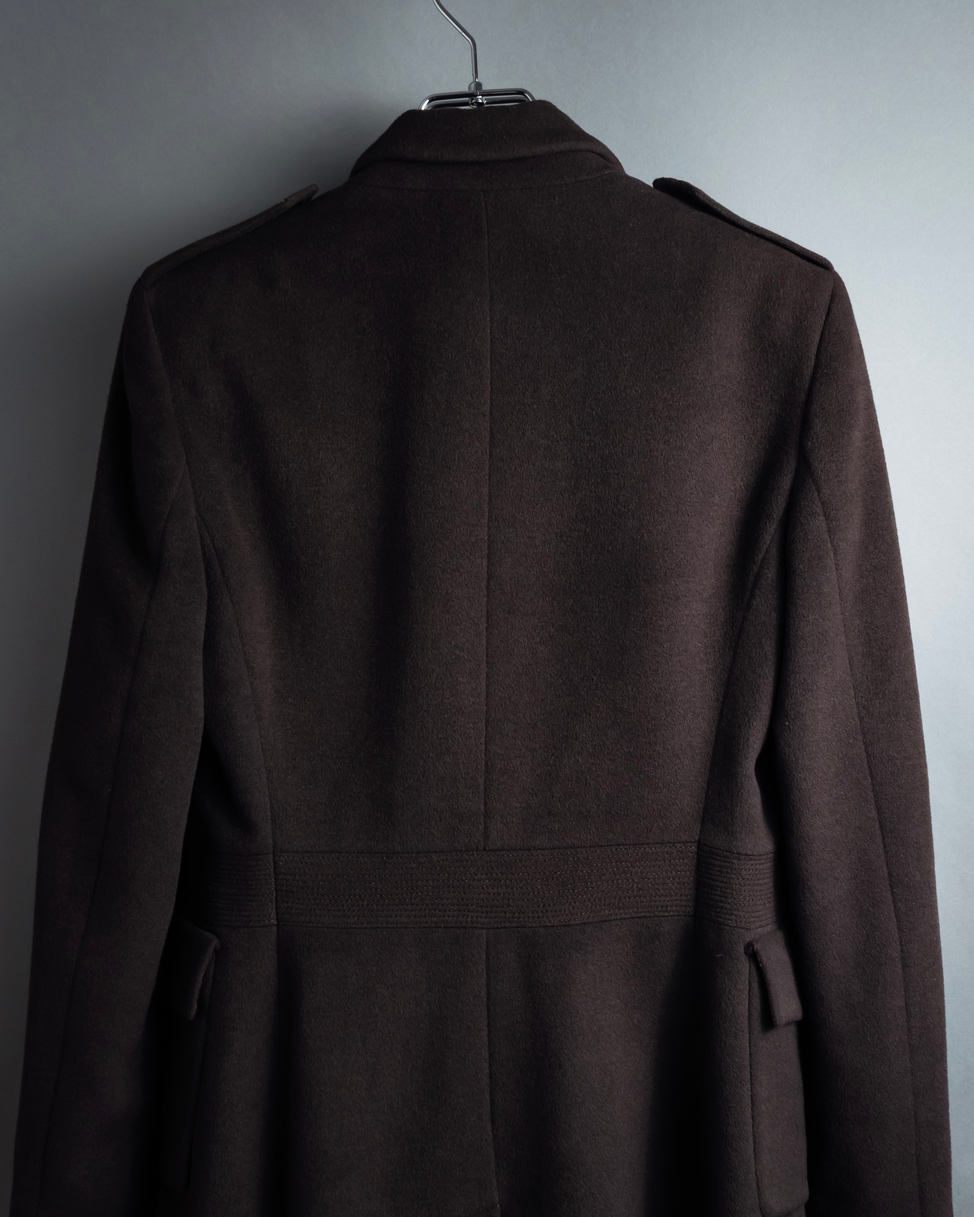 "VALENTINO" Shaped silhouette mocha brown chester coat