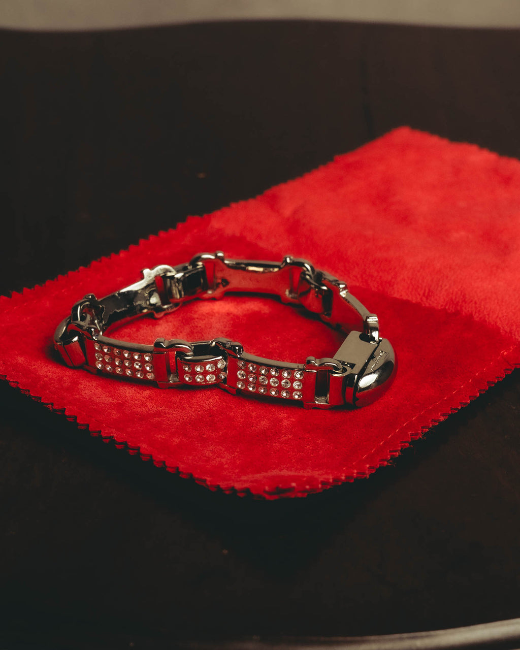 "Ferragamo" Sparkling crystal link bracelet