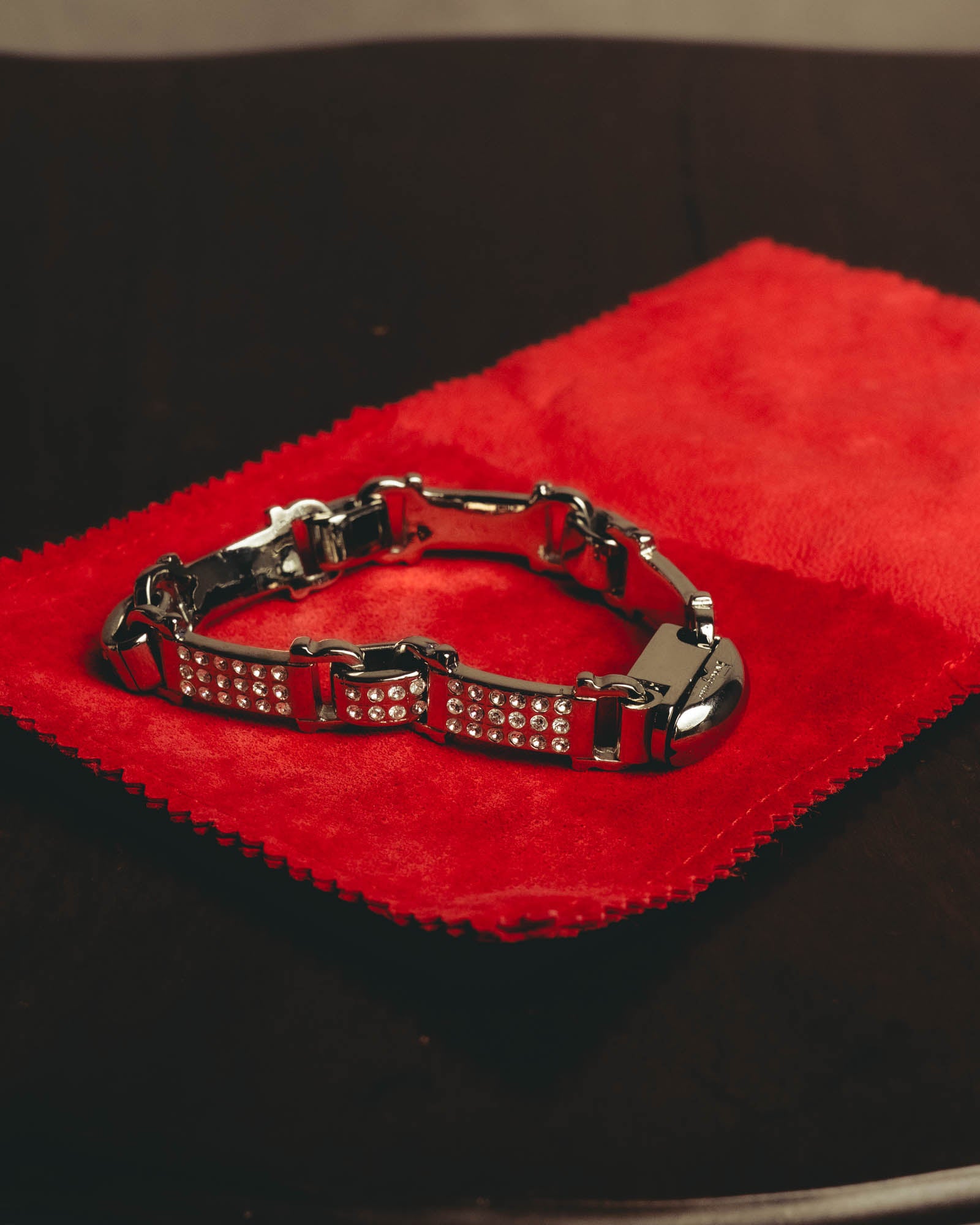 "Ferragamo" Sparkling crystal link bracelet
