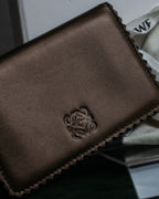"LOEWE" Logo engraved leather card case
