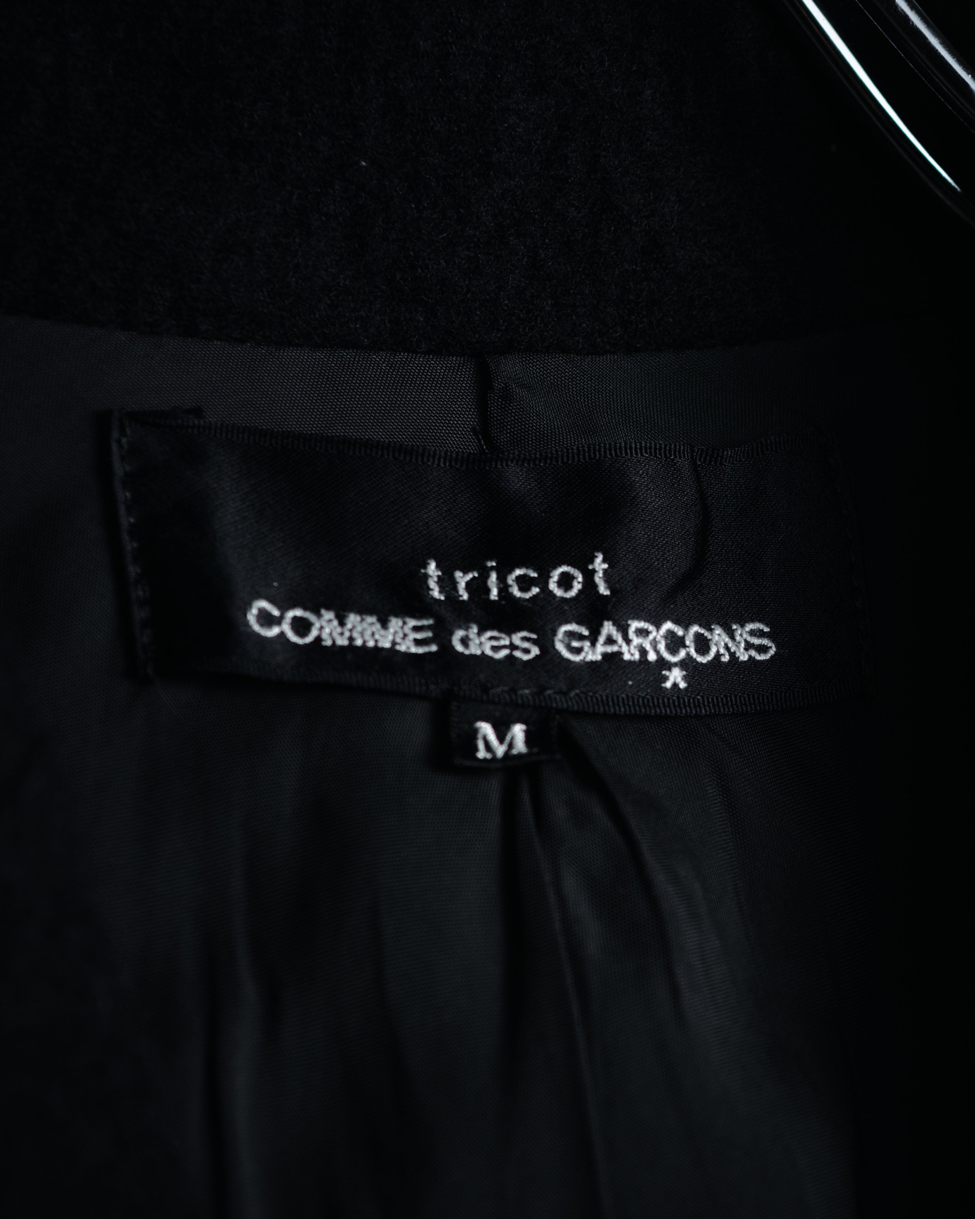–SPECIAL– "tricot COMME des GARÇONS" 2004AW Fringed cut-off boiled wool tailored jacket