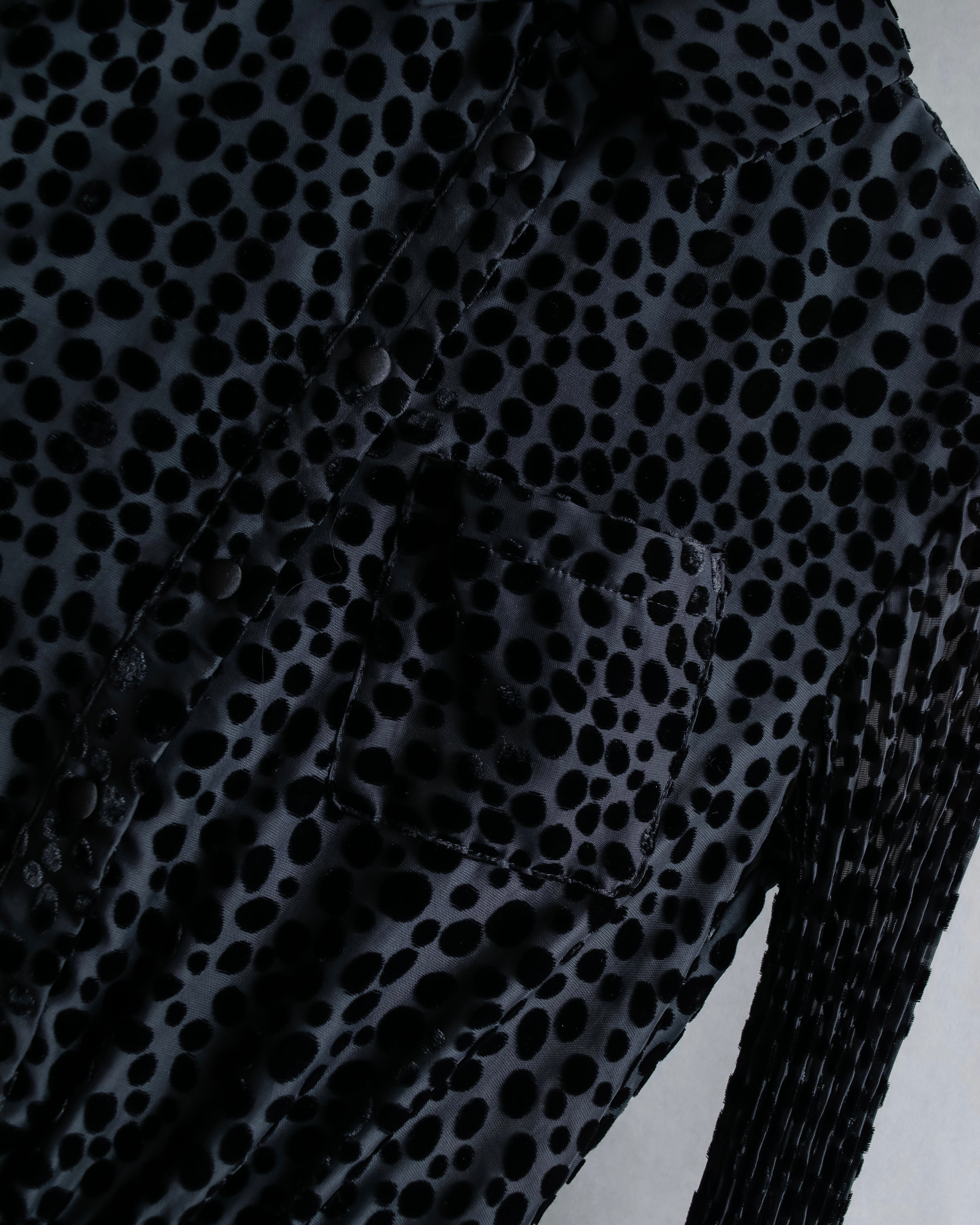 "EMPORIO ARMANI" Velvet dot beautiful pleated dress