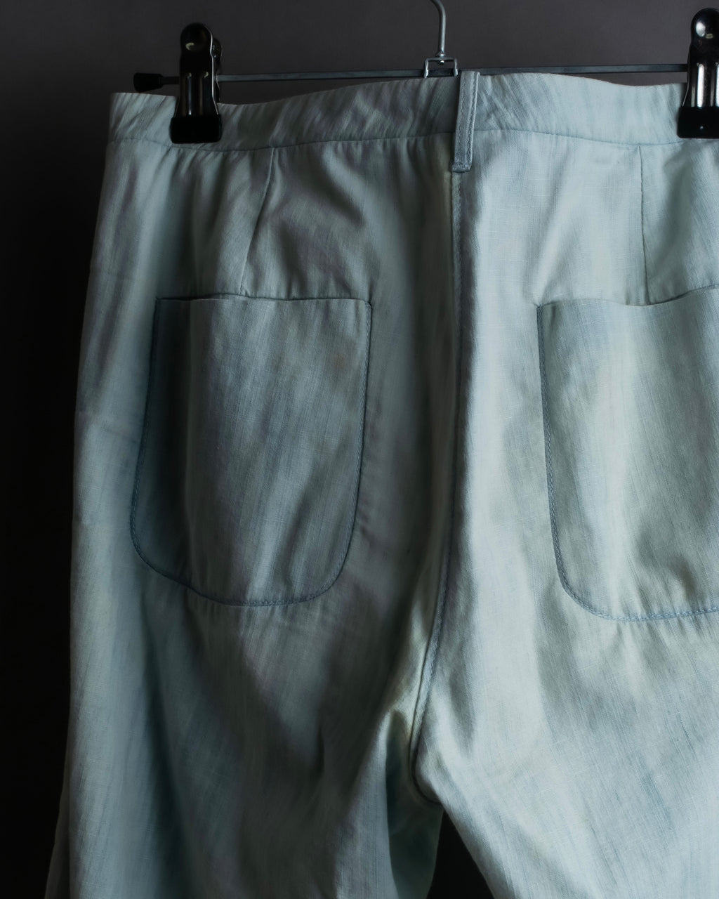 "CHANEL" Coco Mark button detail washed flared denim