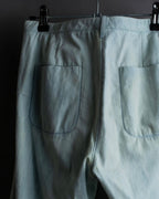 "CHANEL" Coco Mark button detail washed flared denim