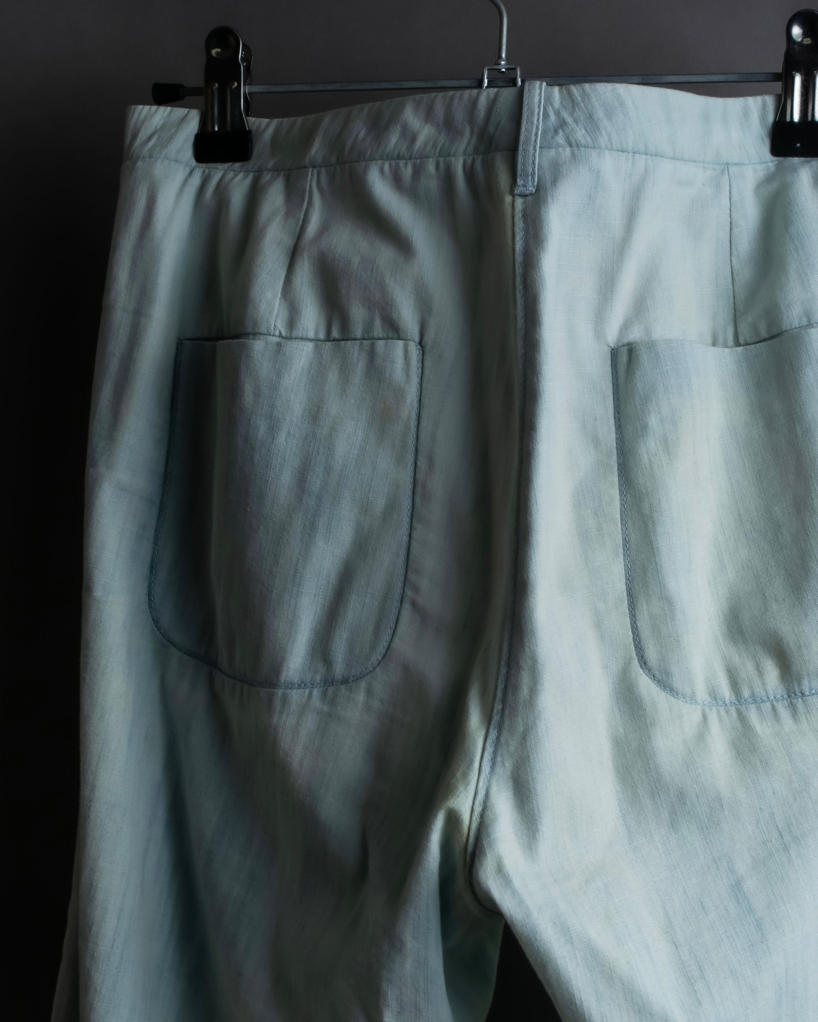 "CHANEL" Coco Mark button detail washed flared denim