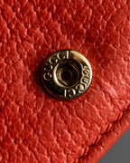 "GUCCI" Botanical pattern double G motif leather bifold wallet