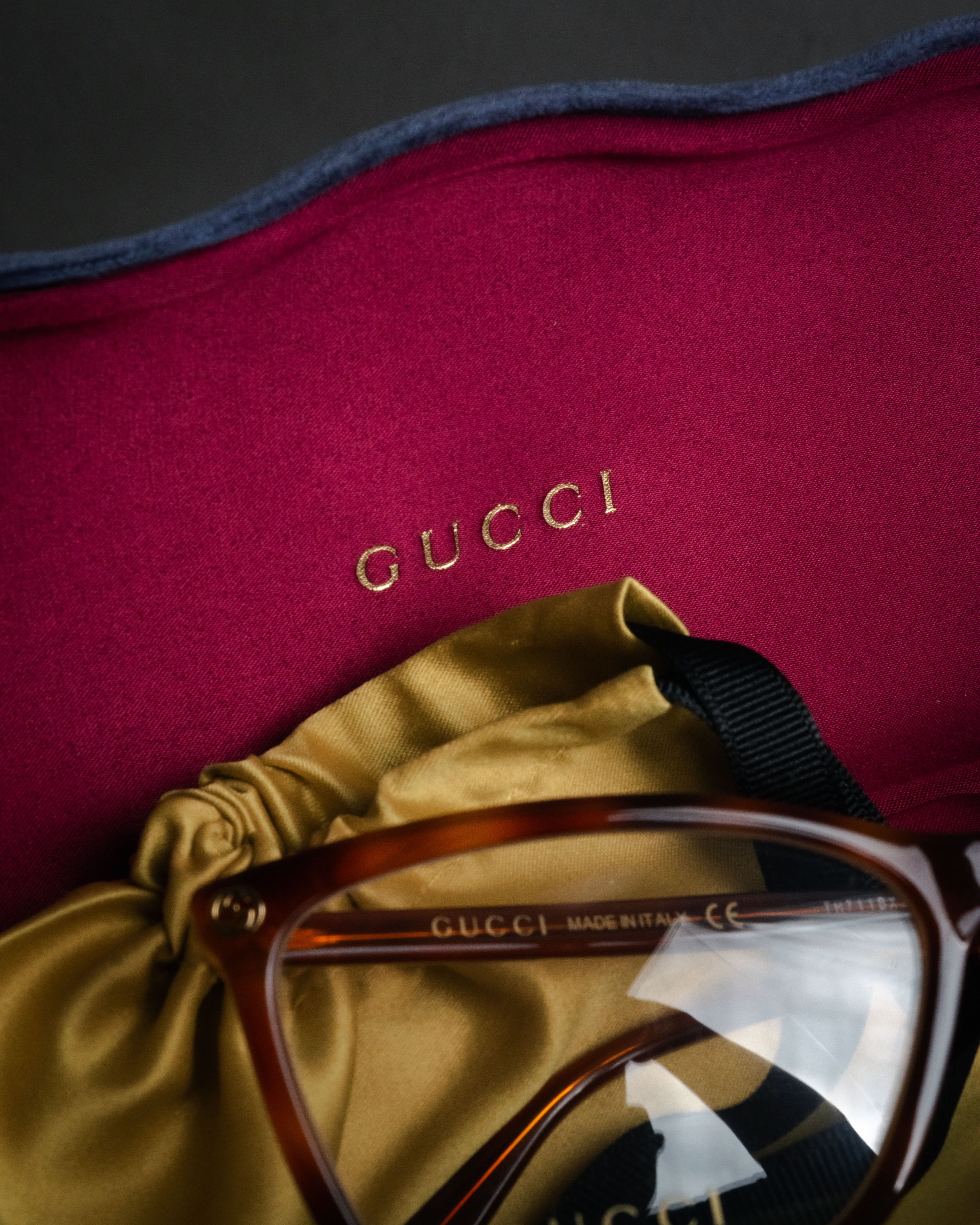 “GUCCI” 2017-2022 Bee motif havana eyeglasses