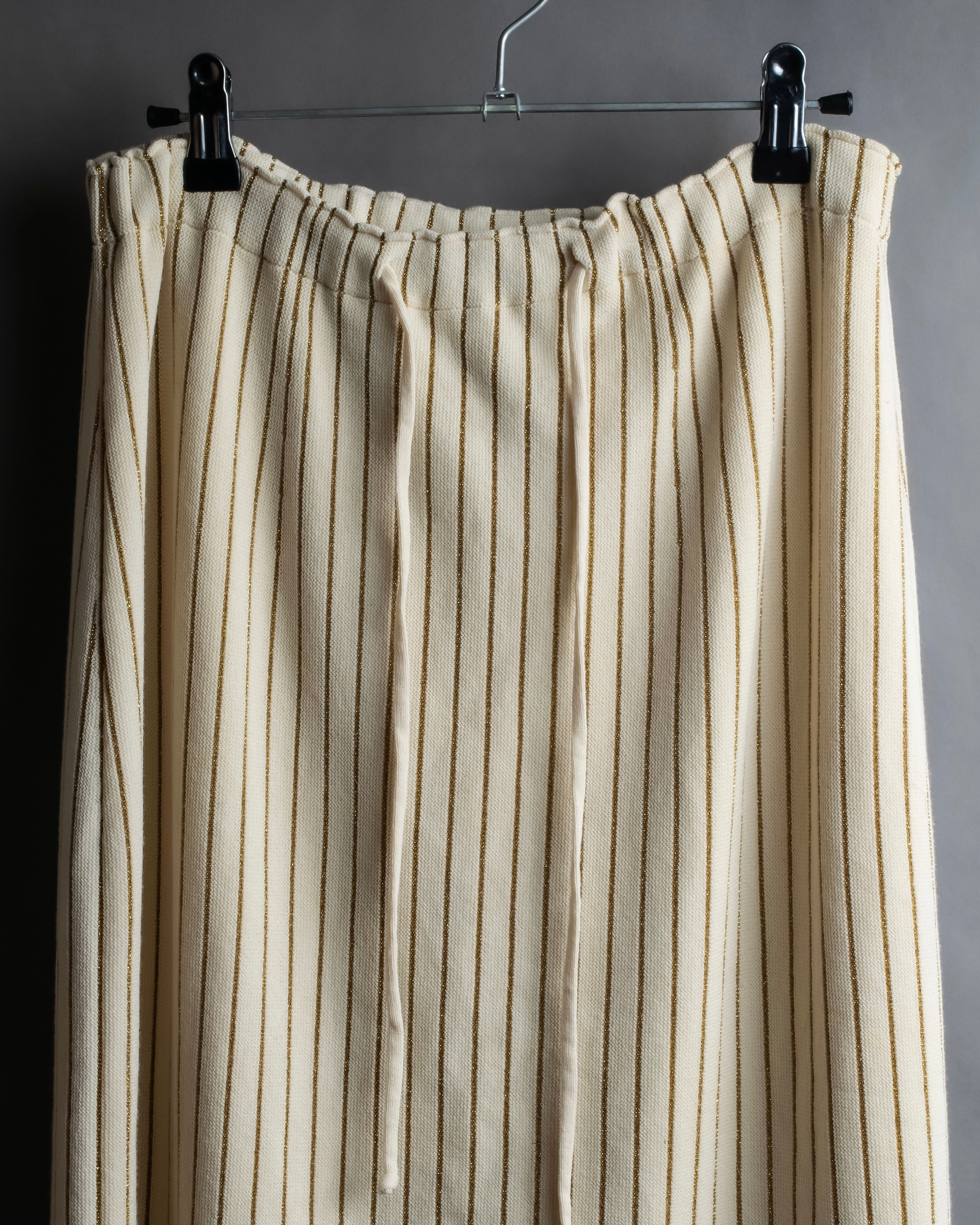"GUCCI" Gold stripe knit maxi skirt