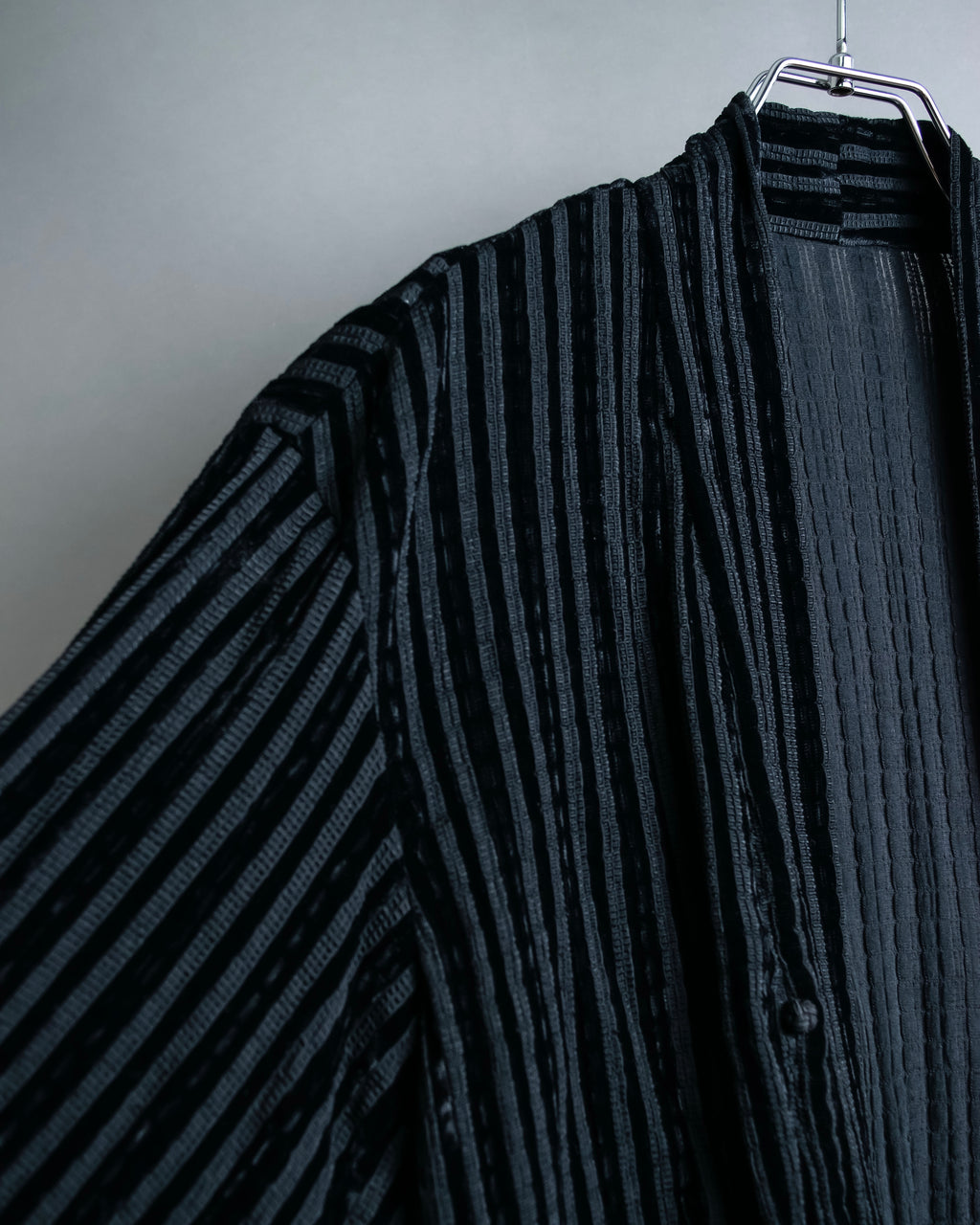 “Yohji Yamamoto +NOIR” Sheer rib summer knit jacket