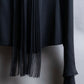 "YVES SAINT LAURENT" 2002 AW Scarf docking tulle design silk double zipper blouse