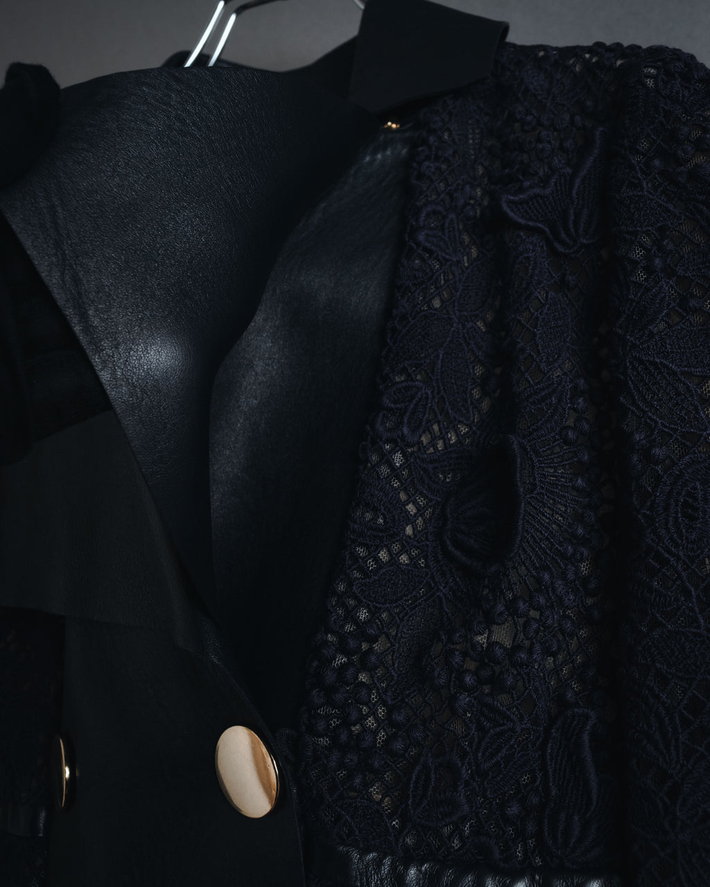 –SPECIAL– "VALENTINO"
Early 2010s lace and leather double-breasted jacket