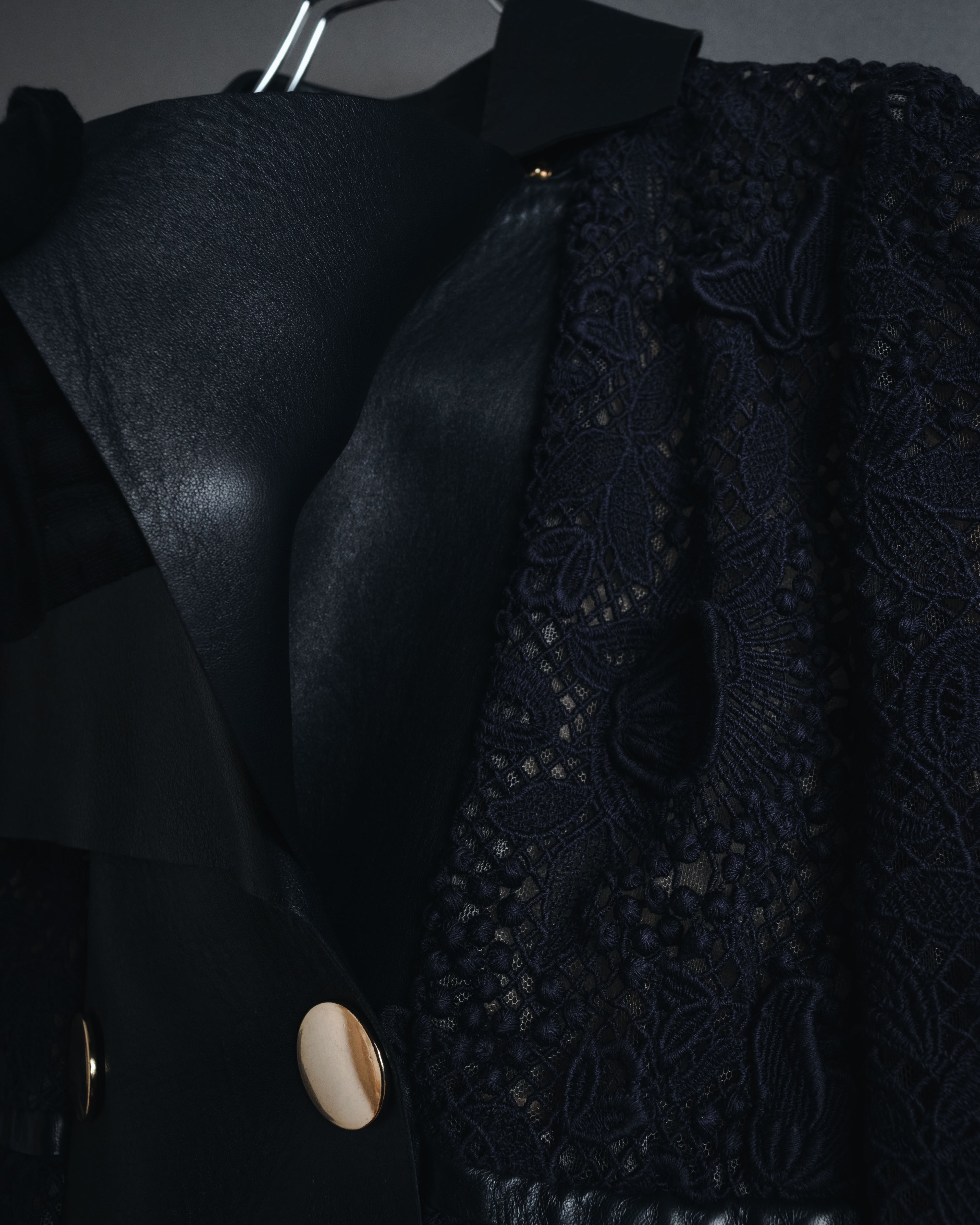 –SPECIAL– "VALENTINO"
Early 2010s lace and leather double-breasted jacket